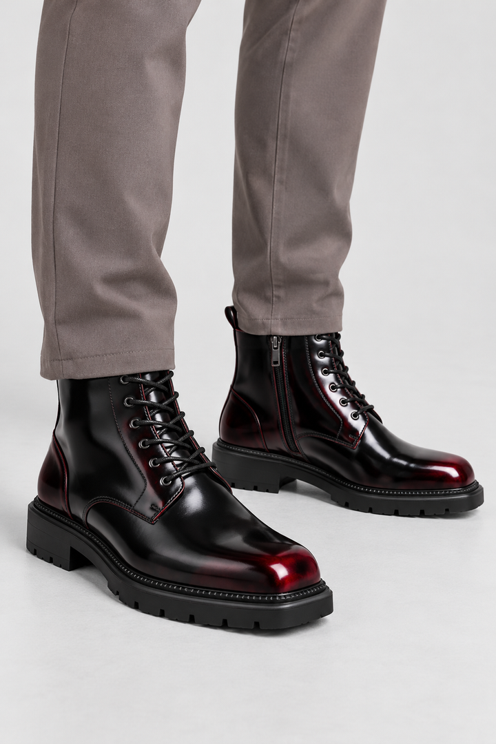 Ankle Boots – Lace-Up Front & Treaded Sole for Grip