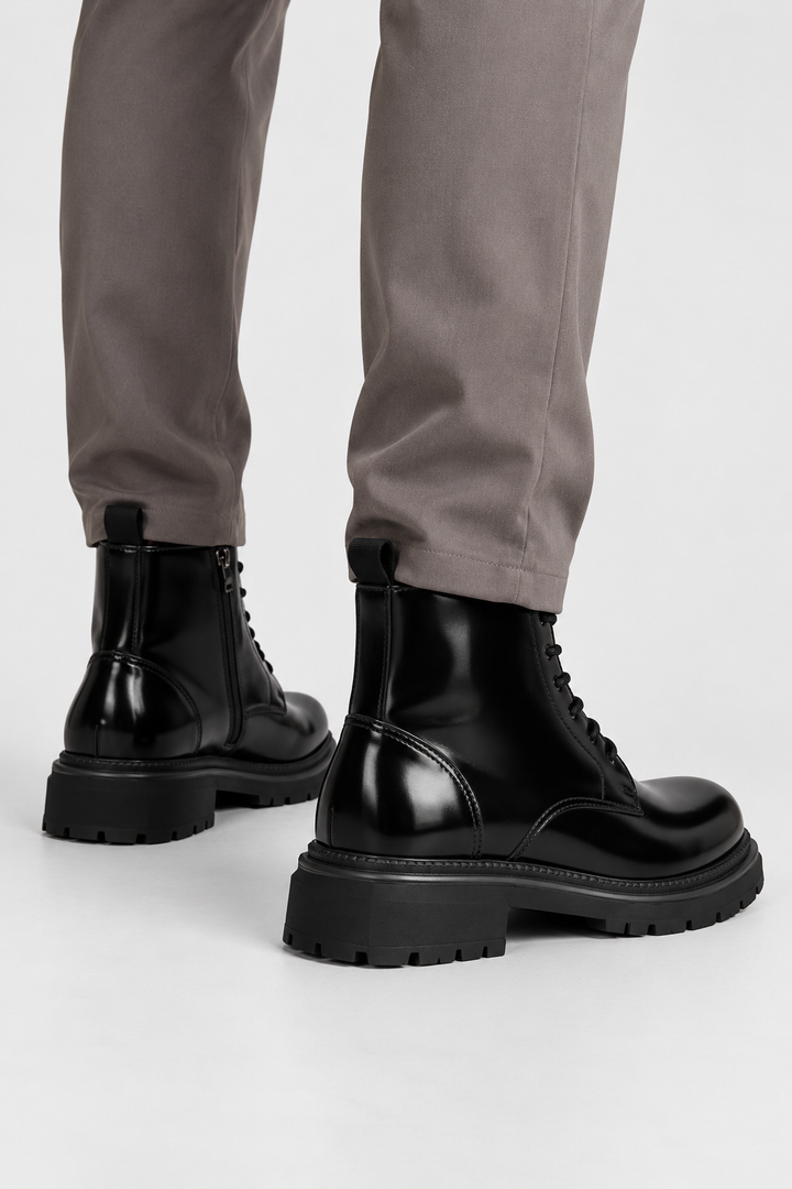 Ankle Boots – Lace-Up Front & Treaded Sole for Grip