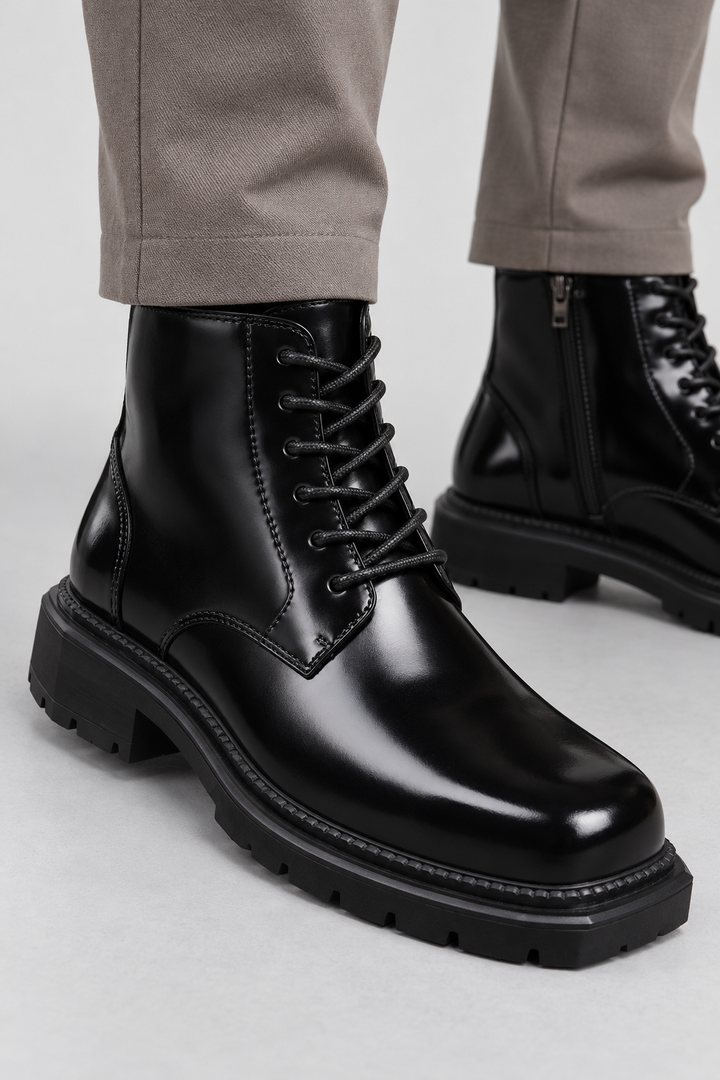 Ankle Boots – Lace-Up Front & Treaded Sole for Grip