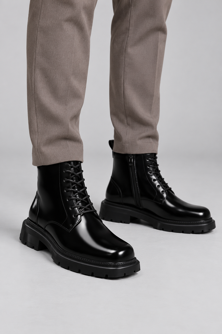 Ankle Boots – Lace-Up Front & Treaded Sole for Grip