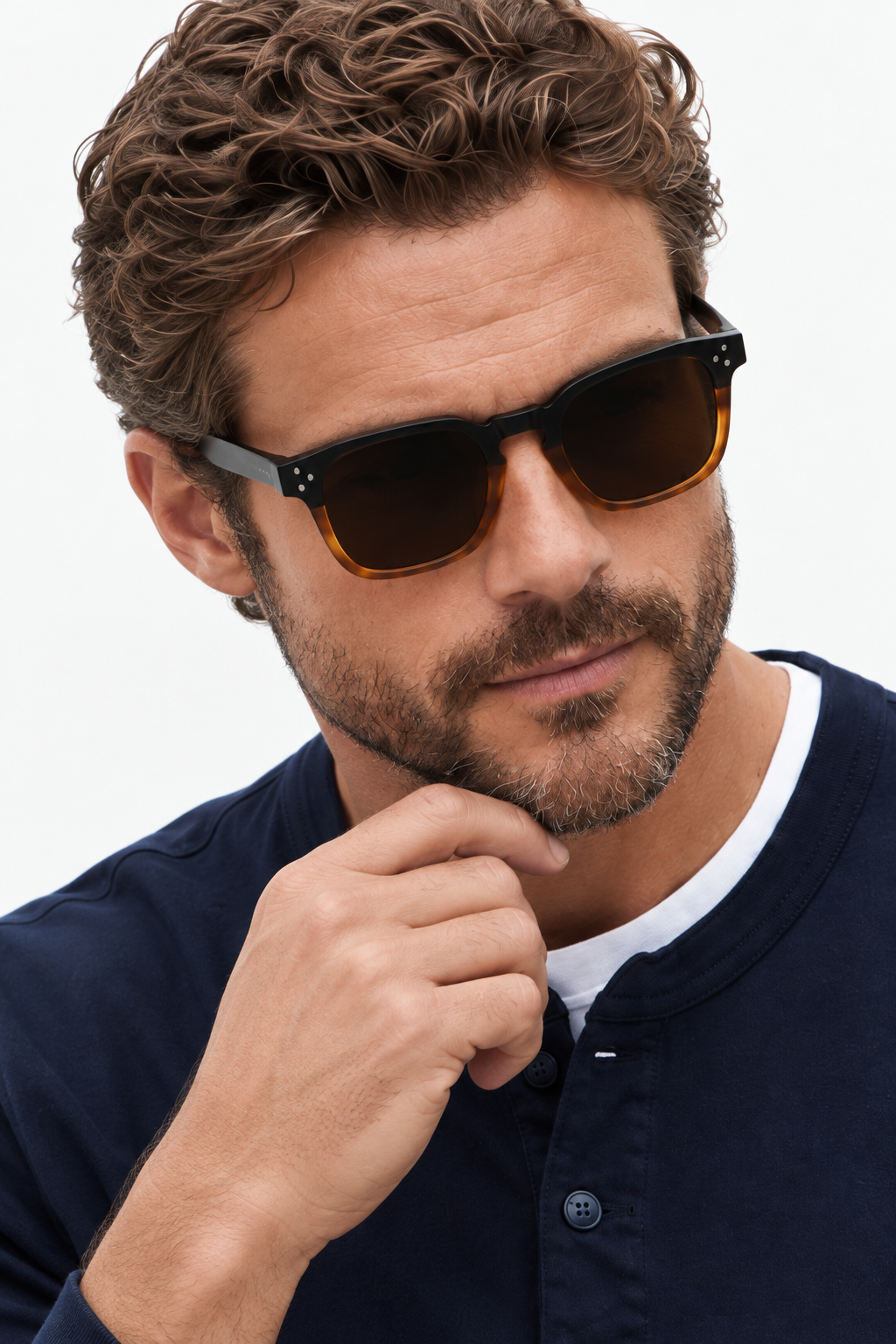 Midnight sculpted frame sunglasses