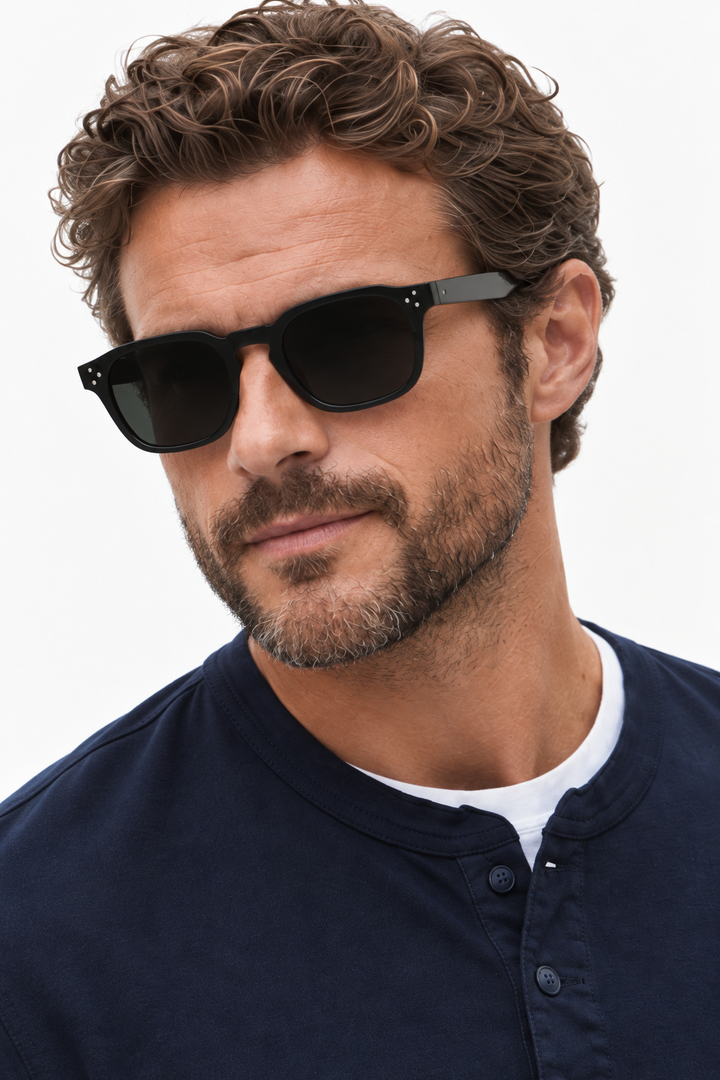 Midnight sculpted frame sunglasses
