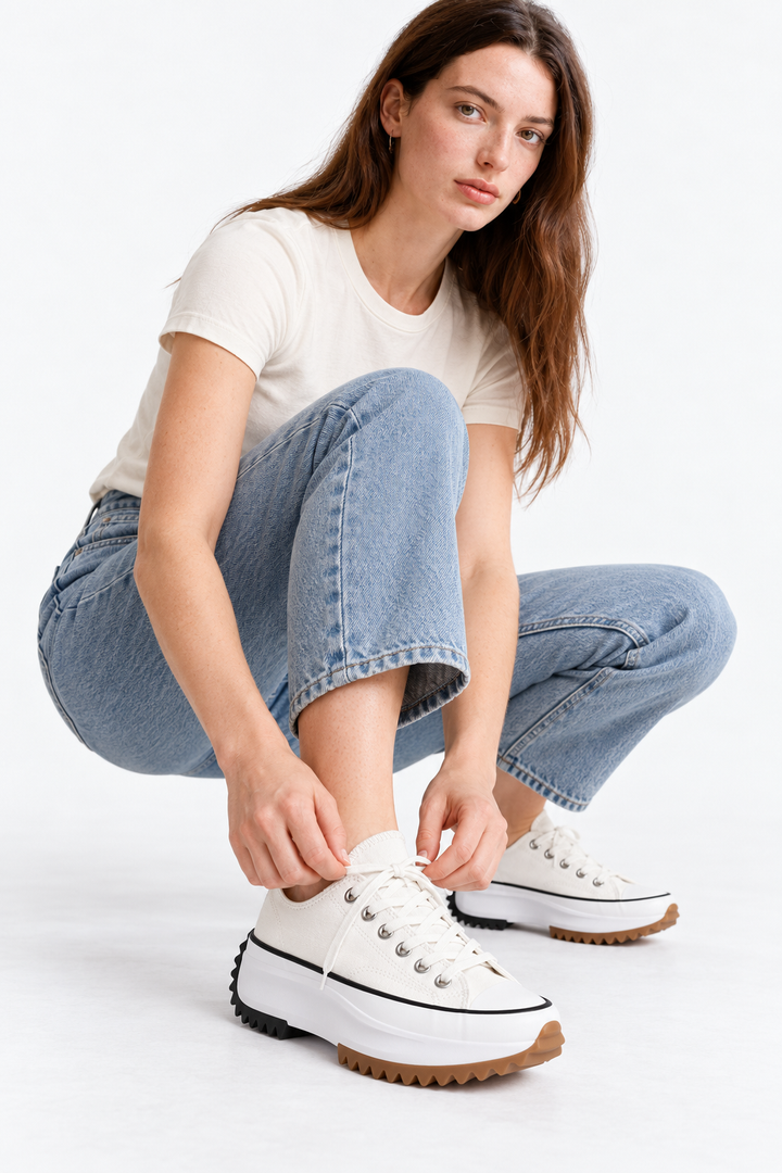 Canvas Blend Sneakers – Raised Sole & Cushioned Steps