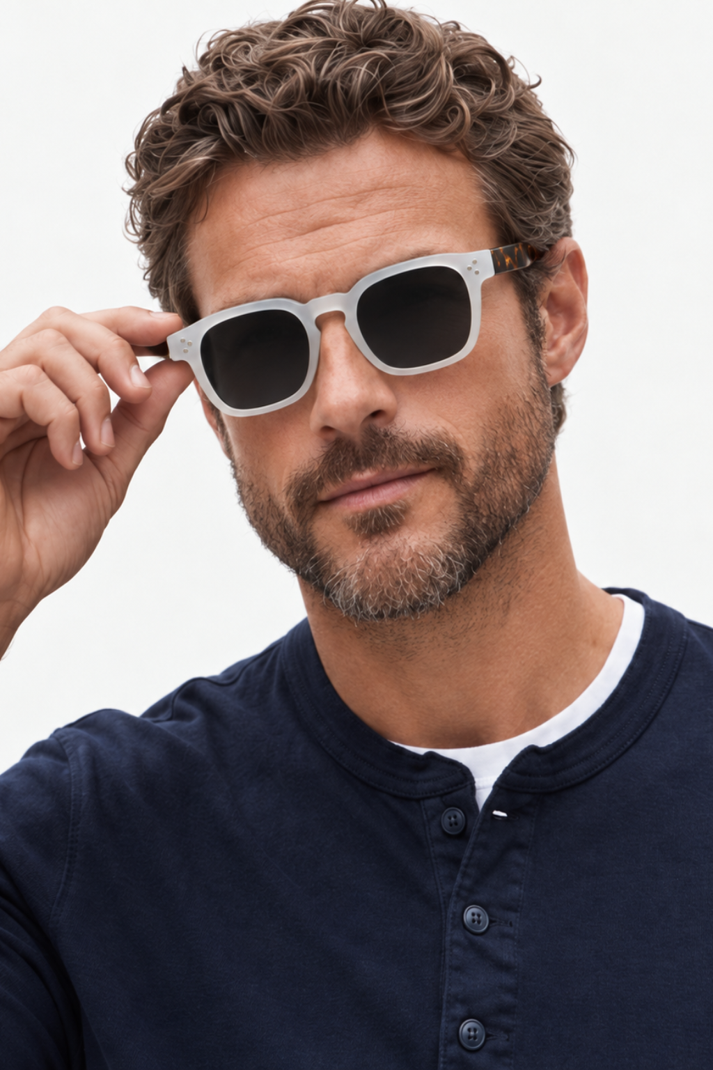 Midnight sculpted frame sunglasses