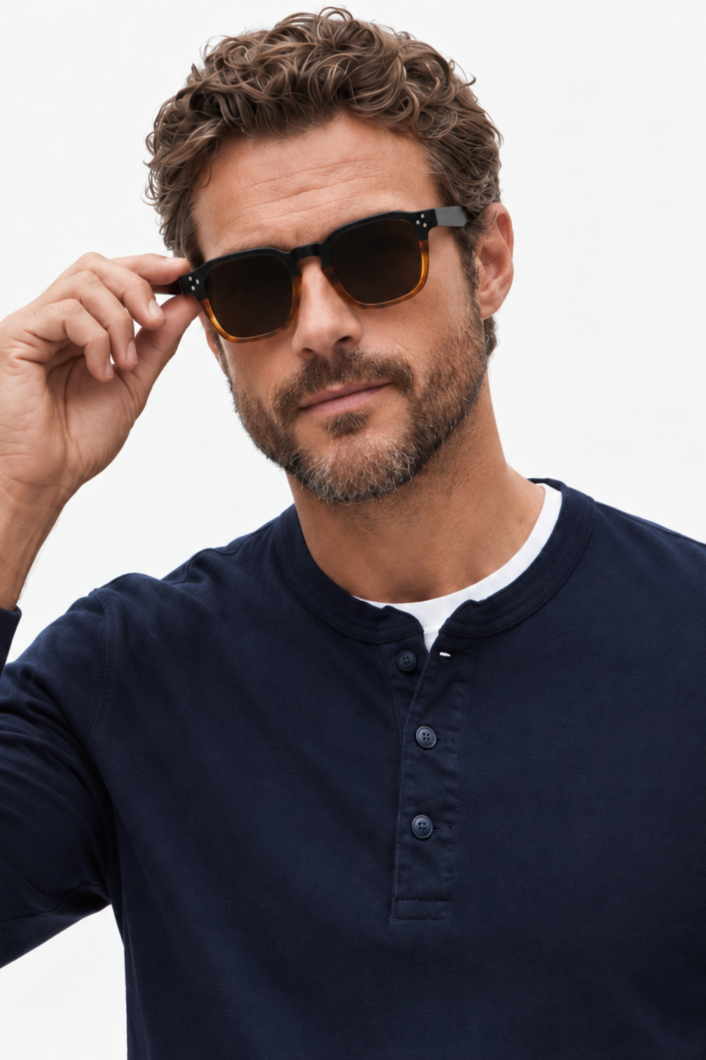 Midnight sculpted frame sunglasses