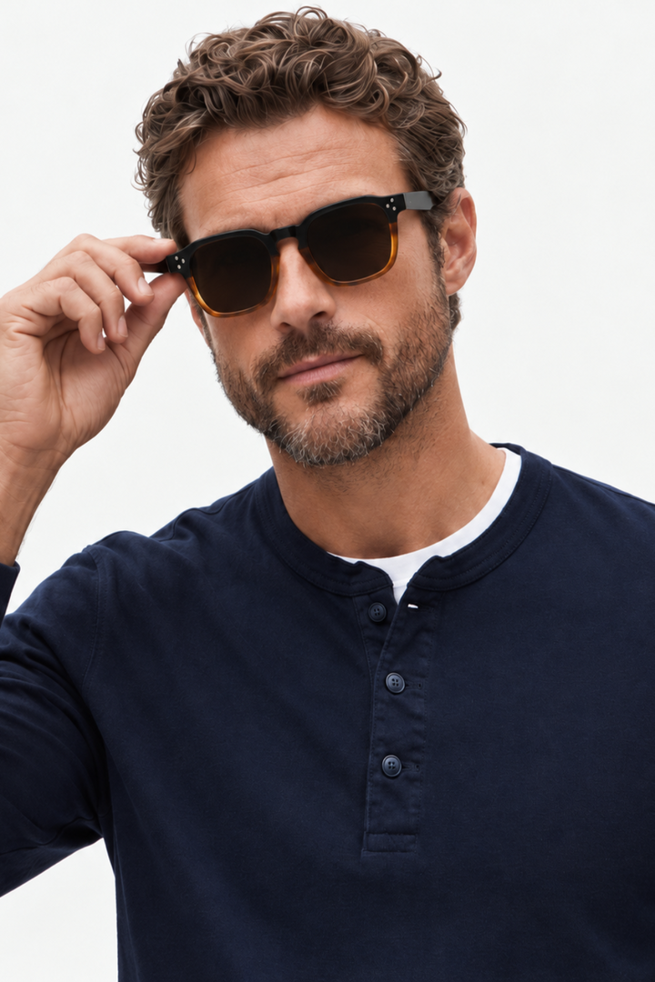 Midnight sculpted frame sunglasses
