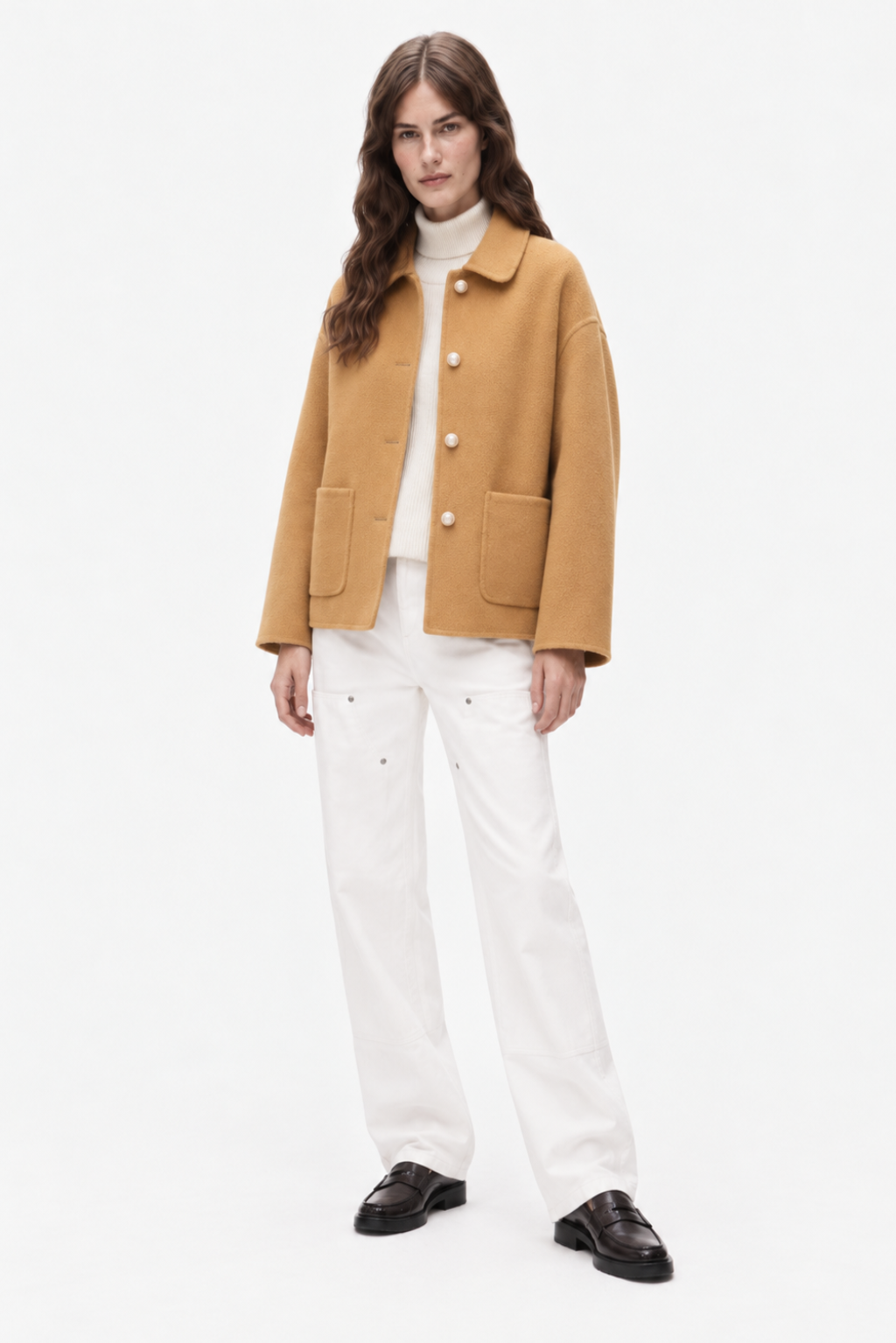 Cashmere doll collar short coat