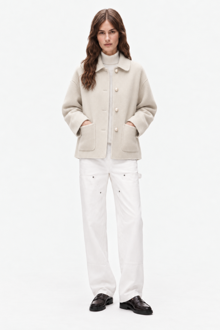 Cashmere doll collar short coat