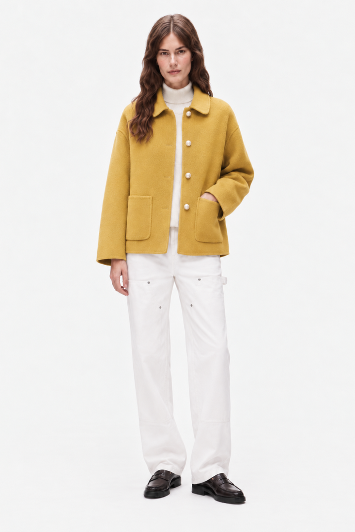 Cashmere doll collar short coat