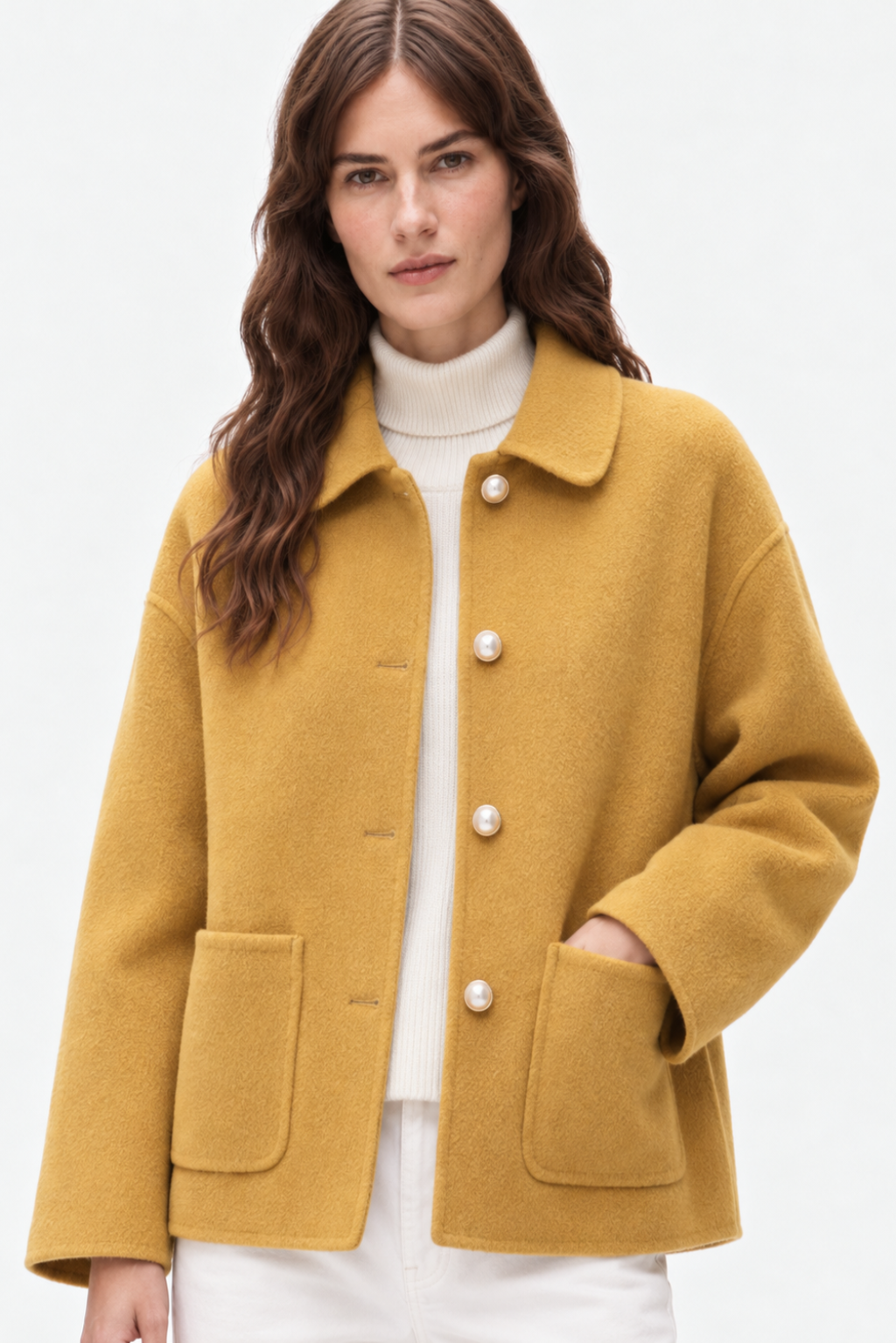 Cashmere doll collar short coat