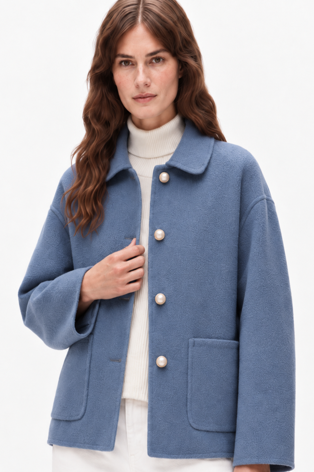 Cashmere doll collar short coat