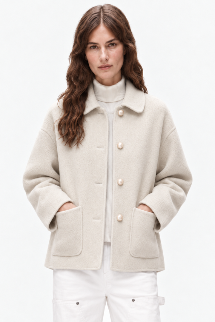 Cashmere doll collar short coat