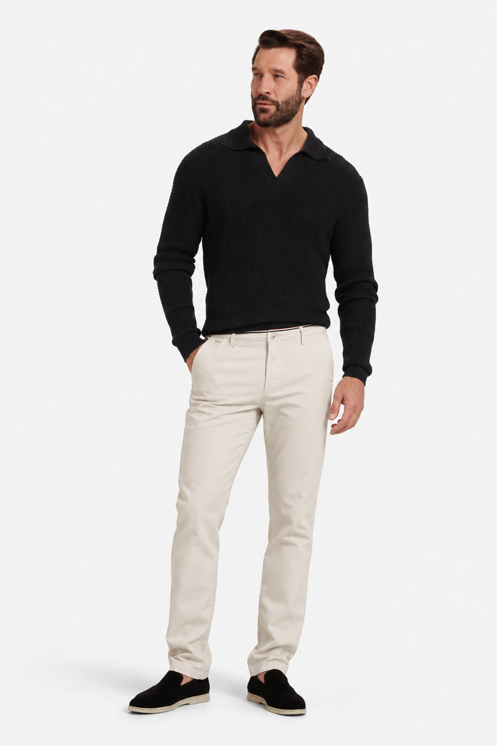 Slim-fit stretch cotton pants