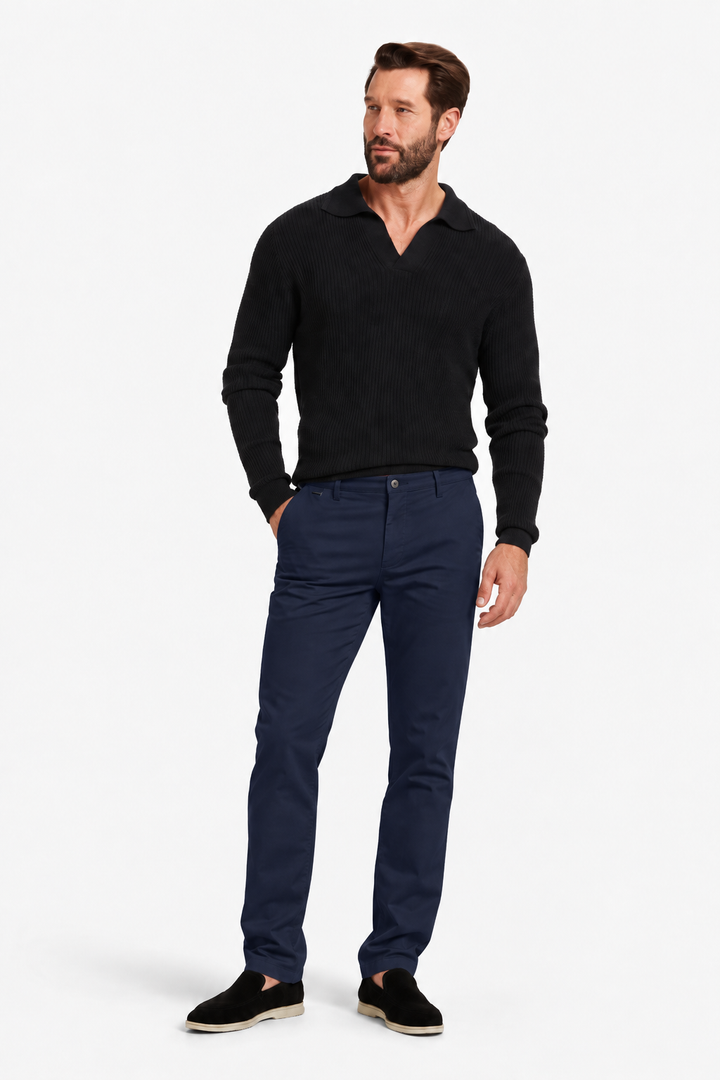 Slim-fit stretch cotton pants