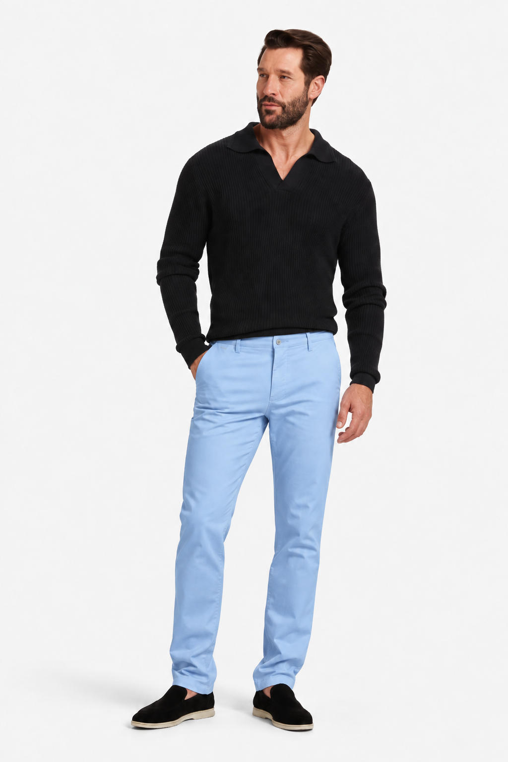 Slim-fit stretch cotton pants