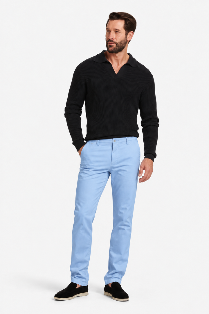 Slim-fit stretch cotton pants