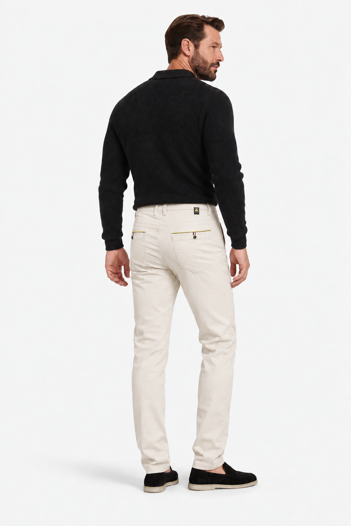 Slim-fit stretch cotton pants
