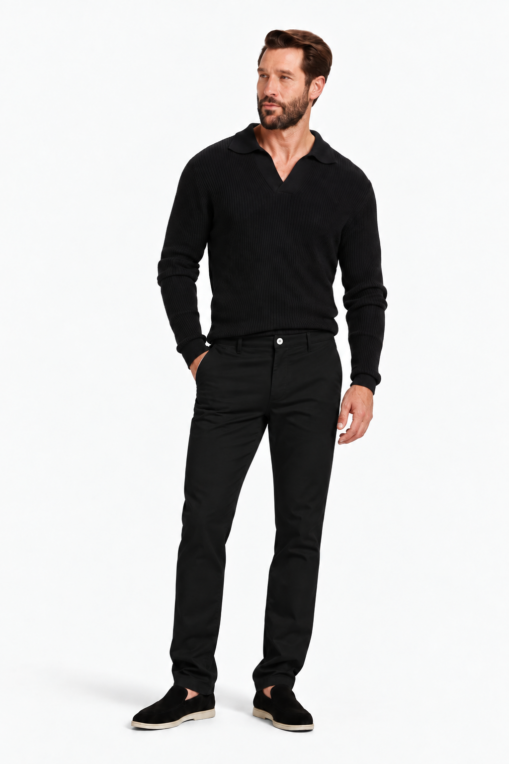 Slim-fit stretch cotton pants