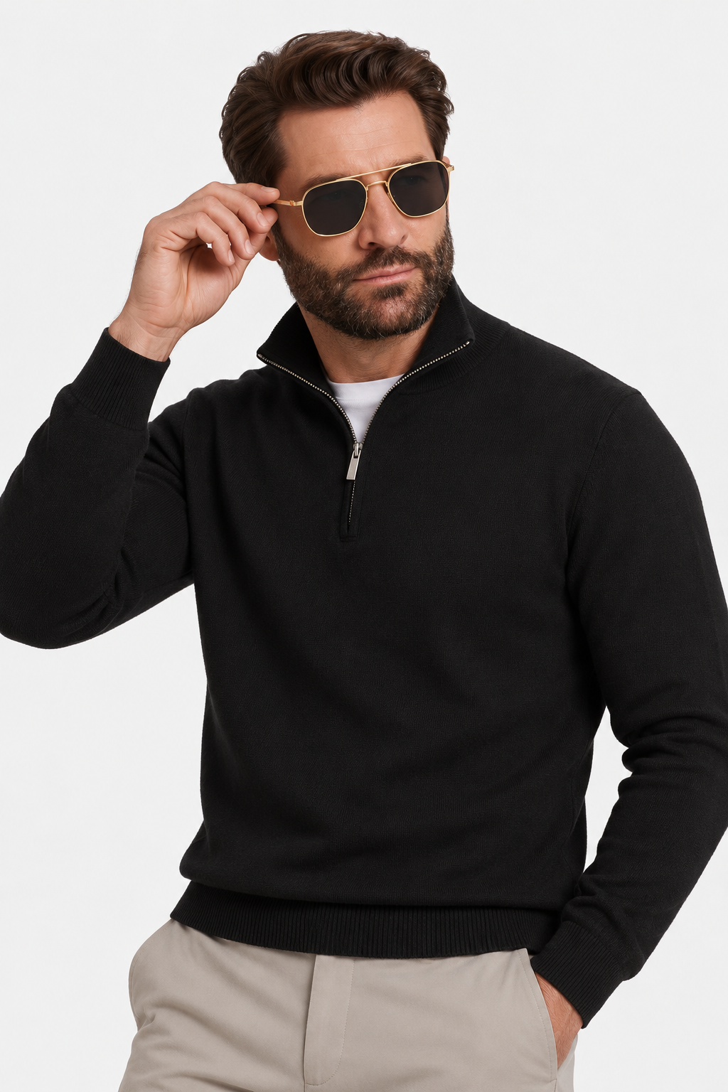 Geometric metal polarized sunglasses
