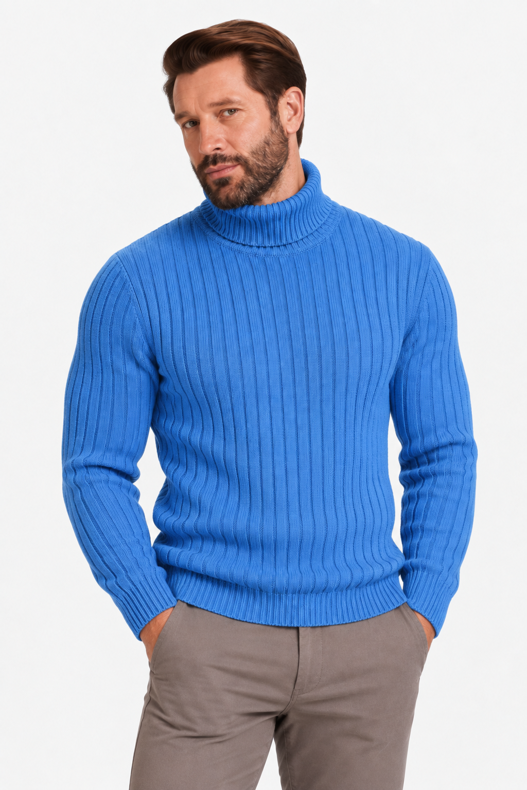 Turtleneck ribbed sweater