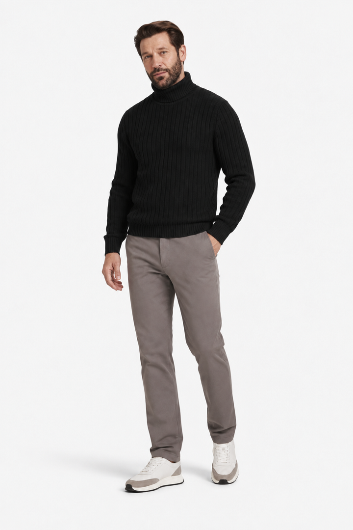 Turtleneck ribbed sweater