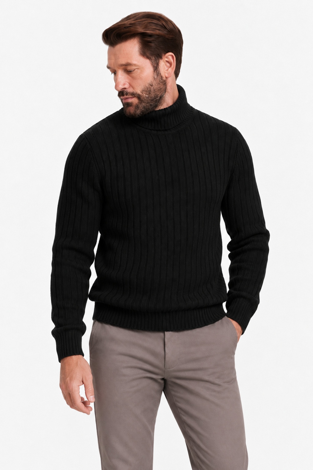 Turtleneck ribbed sweater