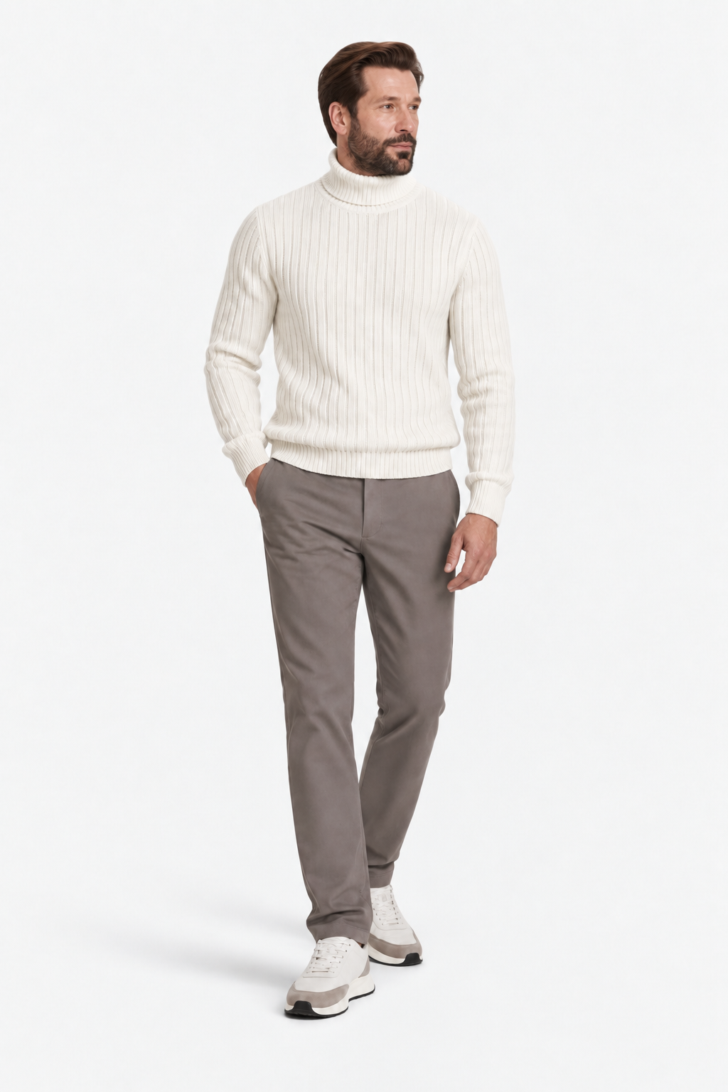 Turtleneck ribbed sweater
