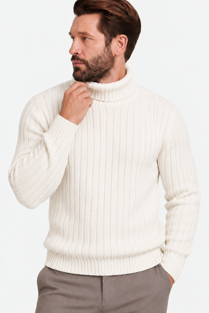 Turtleneck ribbed sweater