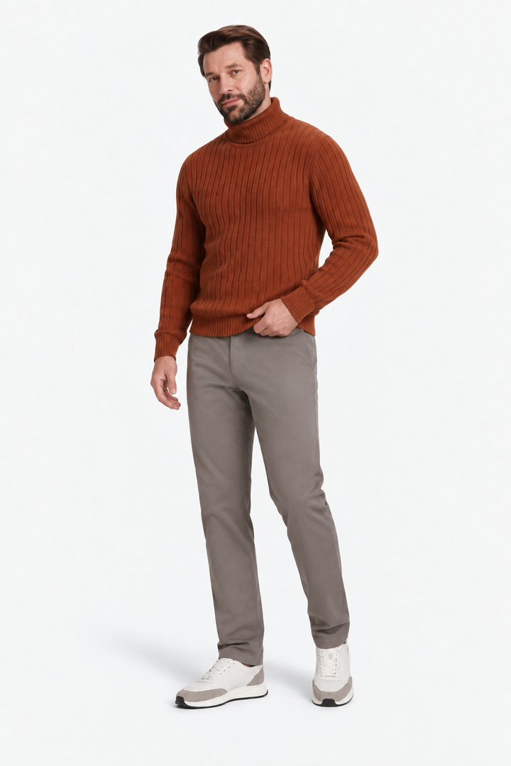 Turtleneck ribbed sweater