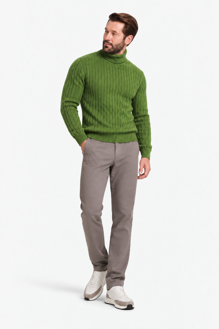 Turtleneck ribbed sweater