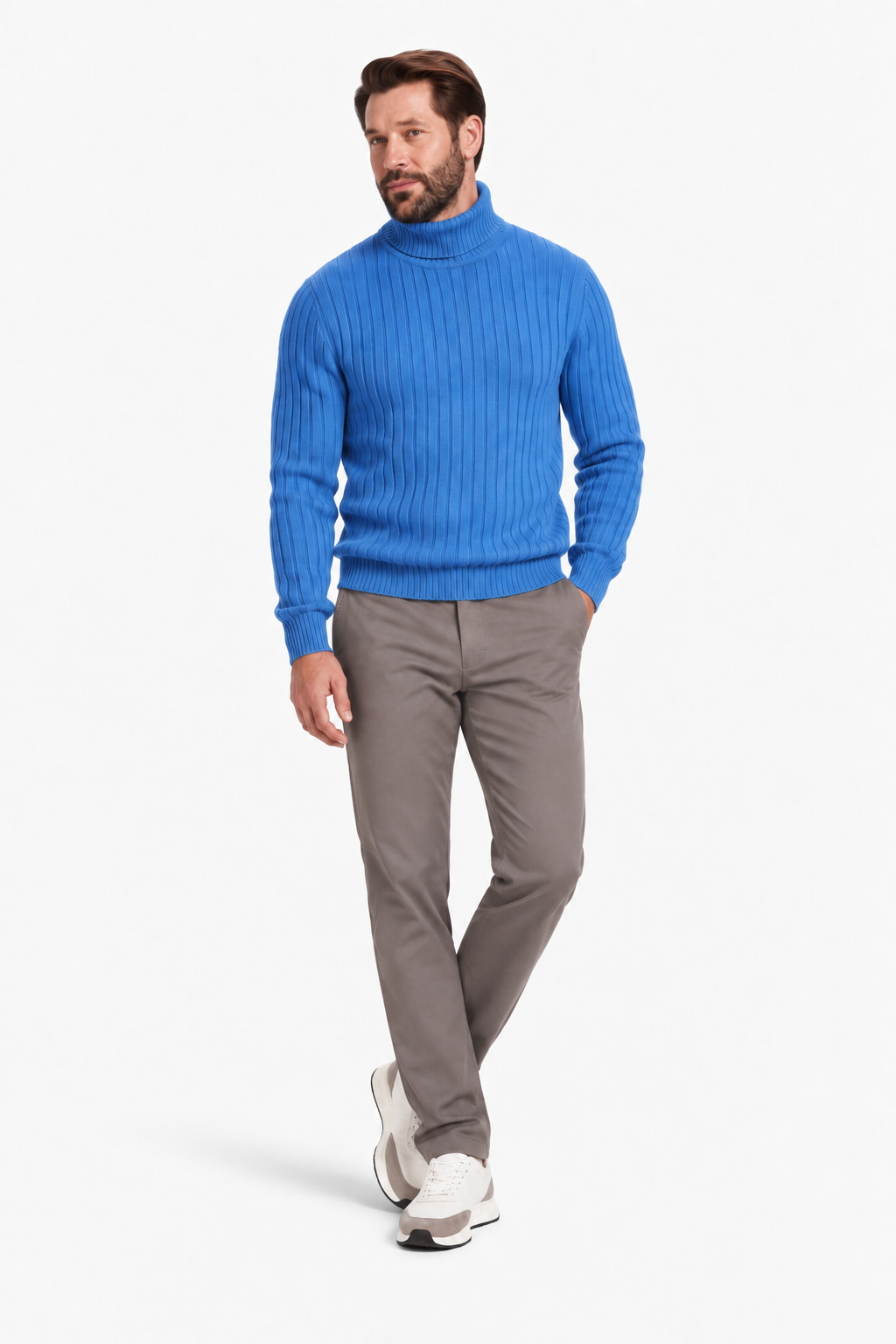 Turtleneck ribbed sweater