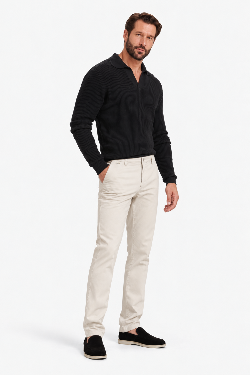 Slim-fit stretch cotton pants