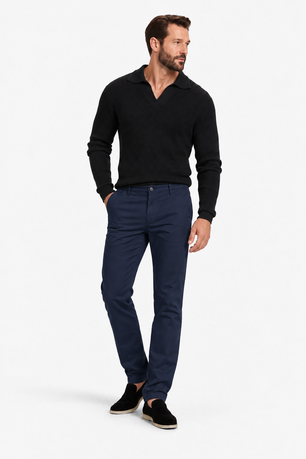 Slim-fit stretch cotton pants