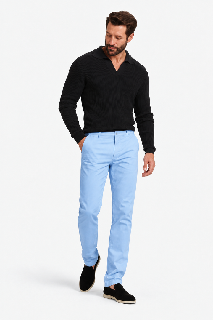 Slim-fit stretch cotton pants