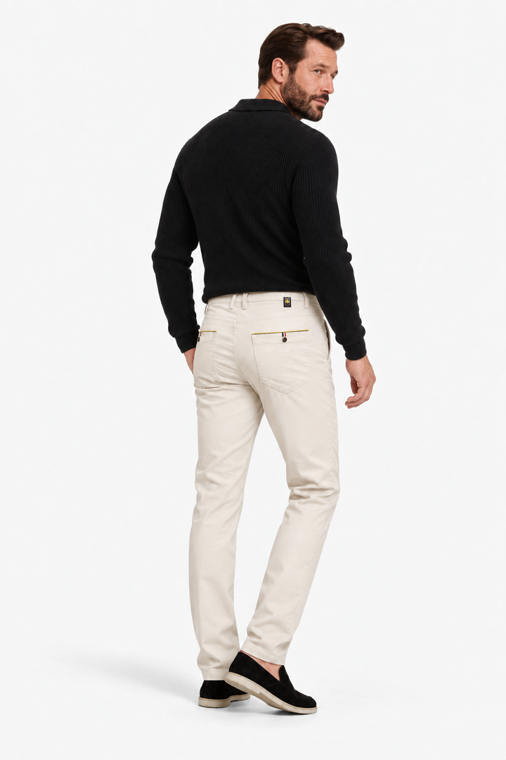 Slim-fit stretch cotton pants