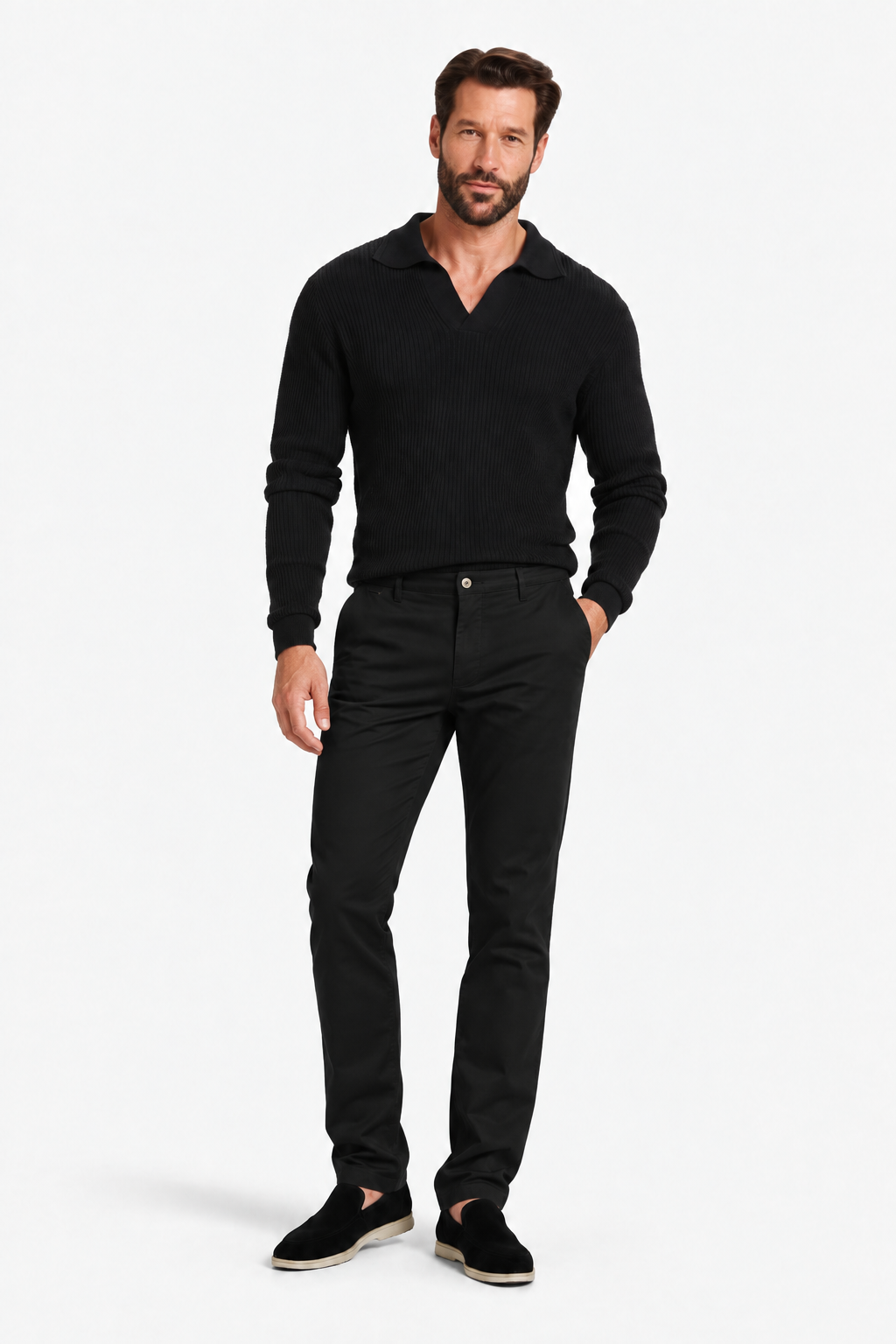 Slim-fit stretch cotton pants