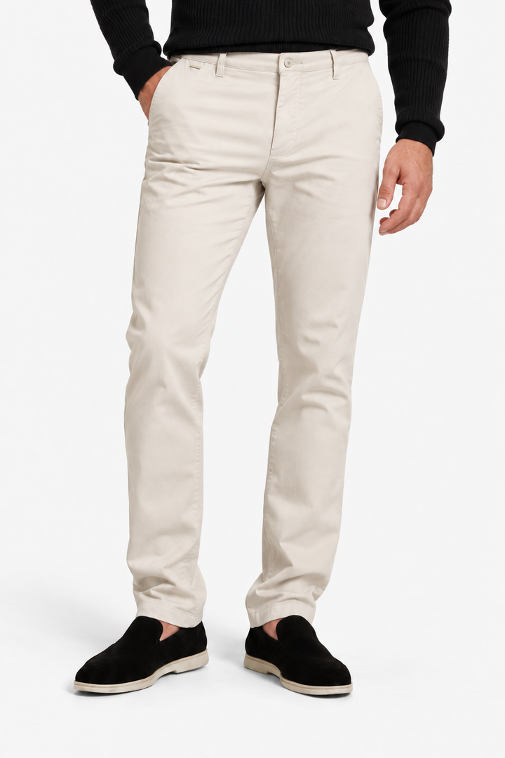 Slim-fit stretch cotton pants