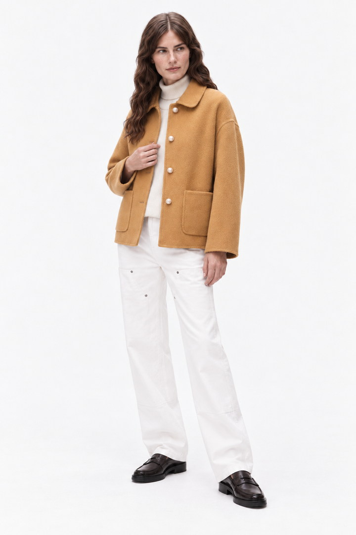 Cashmere doll collar short coat