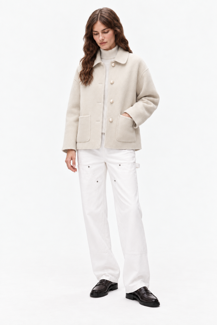 Cashmere doll collar short coat