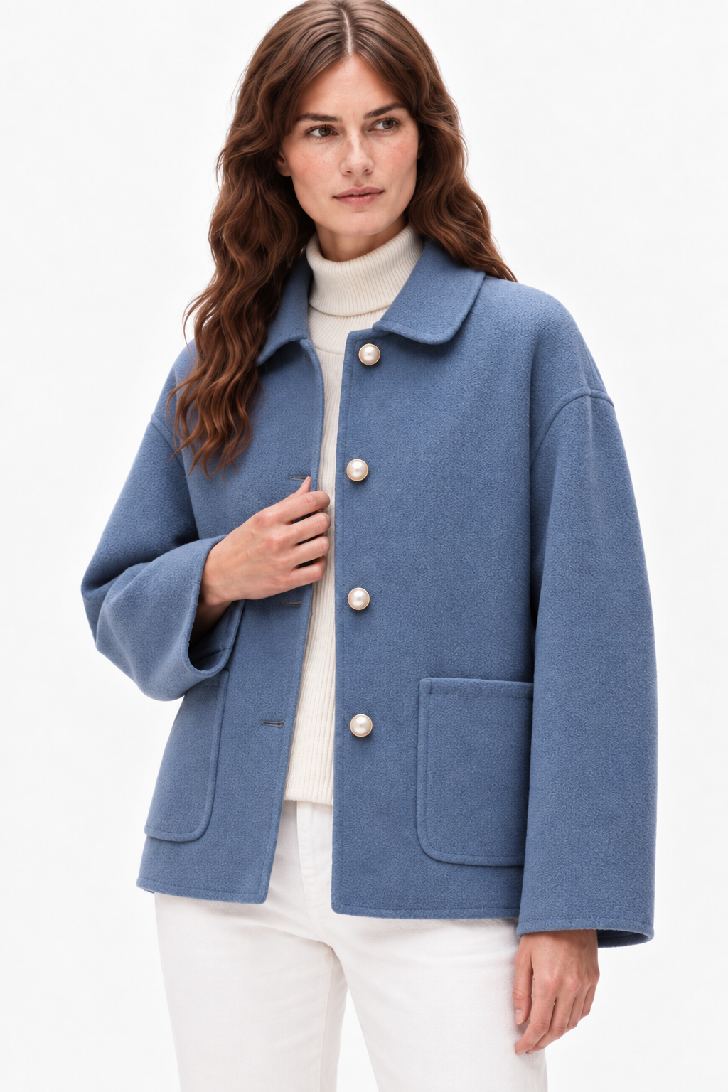 Cashmere doll collar short coat