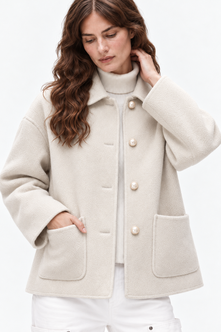 Cashmere doll collar short coat