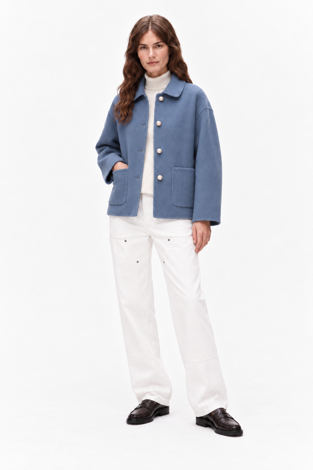 Cashmere doll collar short coat