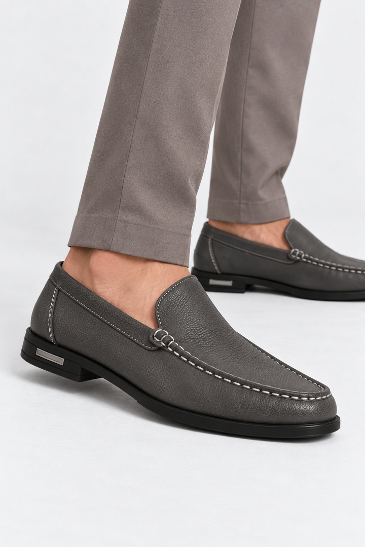 Genuine leather cushioned loafers