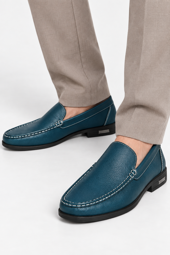 Genuine leather cushioned loafers