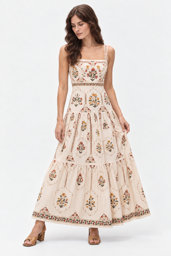 Wildflower cream hemp maxi dress