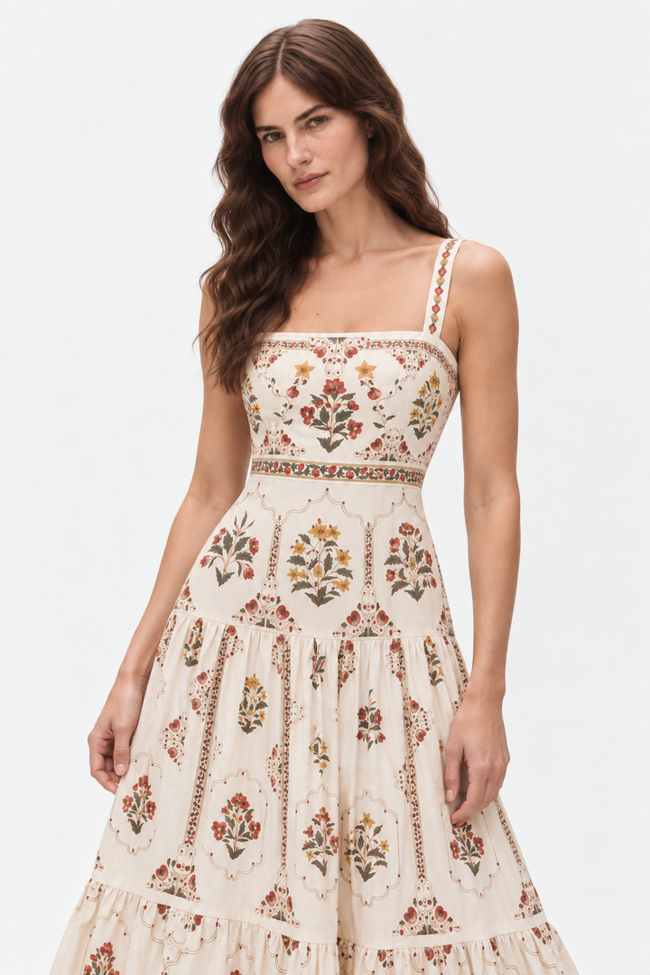 Wildflower cream hemp maxi dress