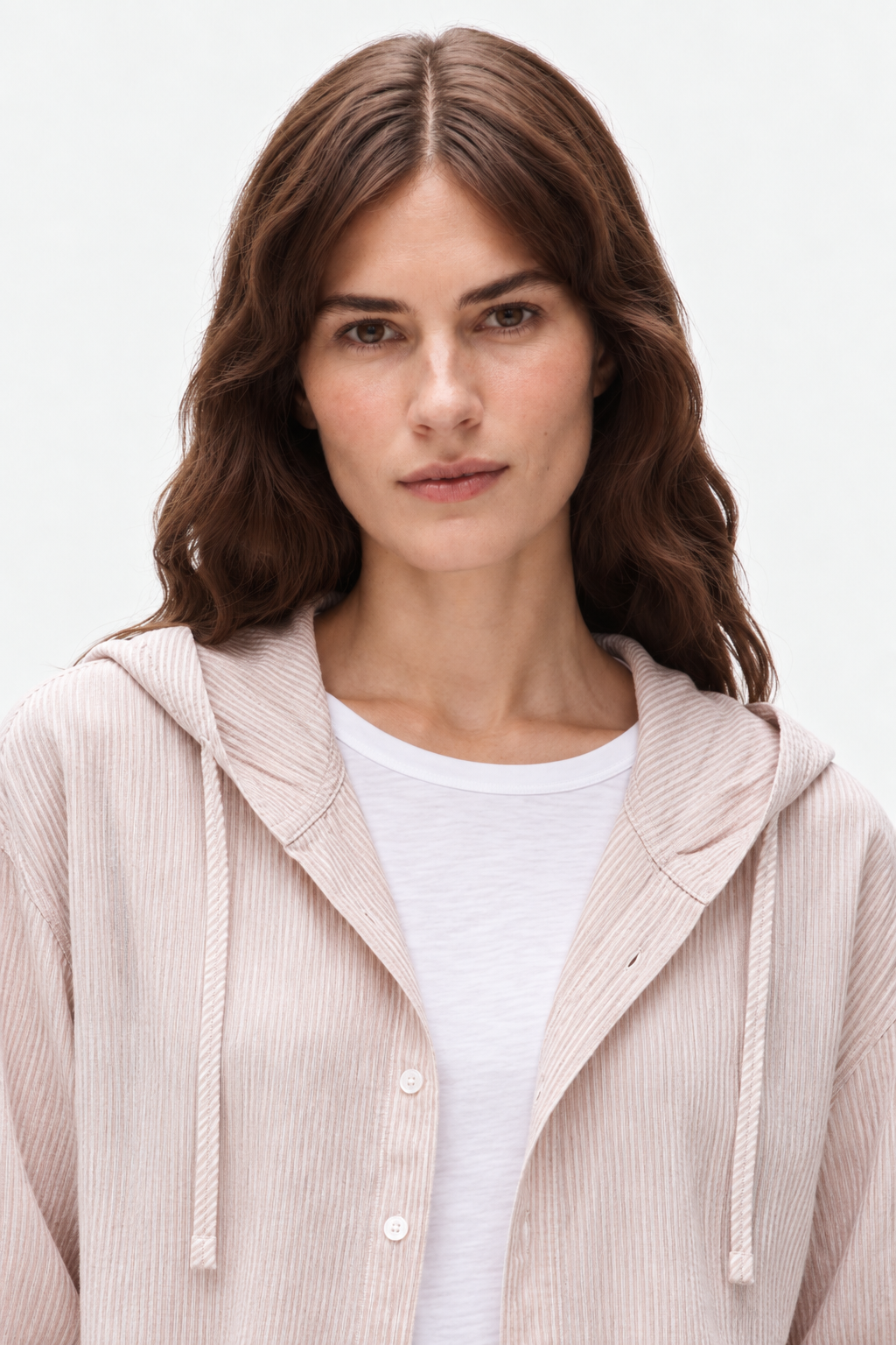 Contemporary gossamer linen hoodie
