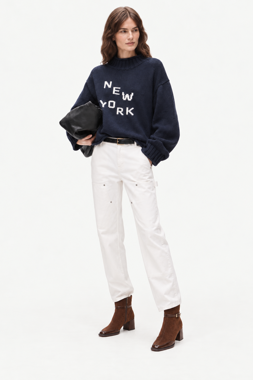 Suede square-toe buckle boots