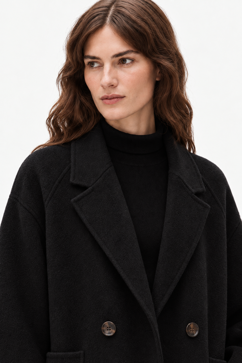 Double-breasted wool coat