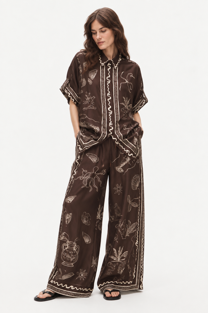 Linen palazzo two-piece set